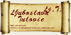 LJuboslava Tulović vizit kartica